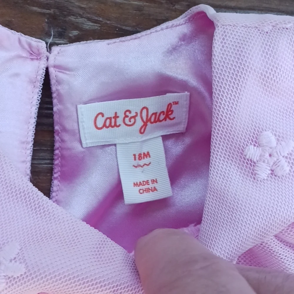 Cat & Jack baby doll pink dress 18 M